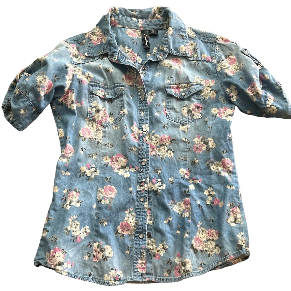Love Always Floral Denim Top S